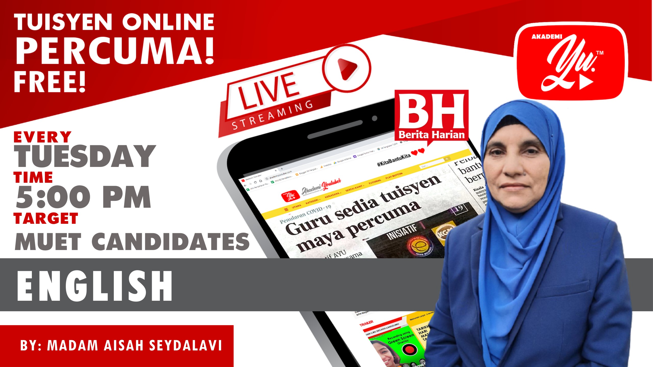 Thumbnail 🔴[LIVE] ENGLISH, WRITING TASK 1 PRACTICE 3  BY MADAM AISAH #89 #TUISYENPERCUMA